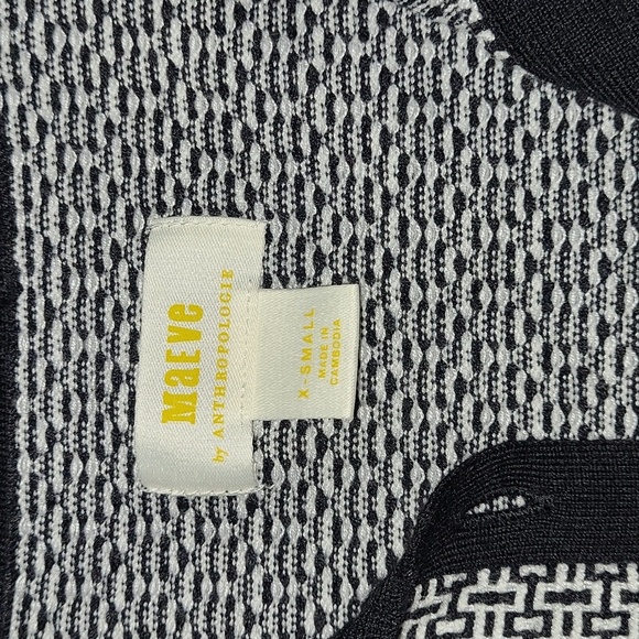 Anthropologie Maeve Black and White Plunging Polo Cardigan Size Small - Picture 5 of 7